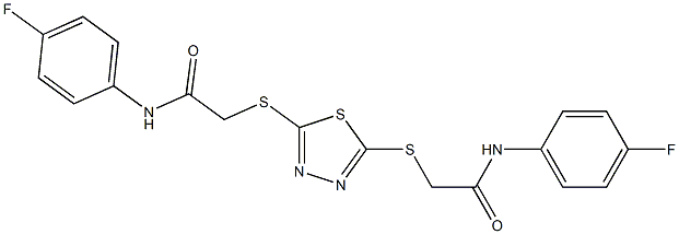 2-[[5-[2-(4-fluoroanilino)-2-oxoethyl]sulfanyl-1,3,4-thiadiazol-2-yl]sulfanyl]-N-(4-fluorophenyl)acetamide Struktur