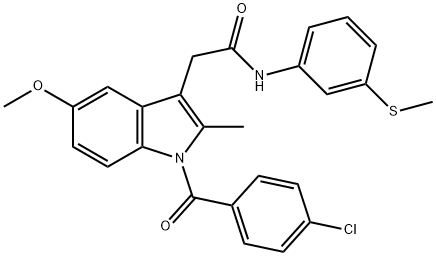 2-[1-(4-chlorobenzoyl)-5-methoxy-2-methylindol-3-yl]-N-(3-methylsulfanylphenyl)acetamide Struktur