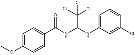 4-methoxy-N-[2,2,2-trichloro-1-(3-chloroanilino)ethyl]benzamide Struktur