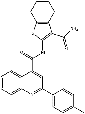 N-(3-carbamoyl-4,5,6,7-tetrahydro-1-benzothiophen-2-yl)-2-(4-methylphenyl)quinoline-4-carboxamide Struktur