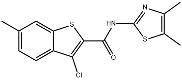 3-chloro-N-(4,5-dimethyl-1,3-thiazol-2-yl)-6-methyl-1-benzothiophene-2-carboxamide Struktur