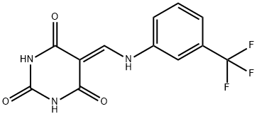 5-[[3-(trifluoromethyl)anilino]methylidene]-1,3-diazinane-2,4,6-trione Struktur