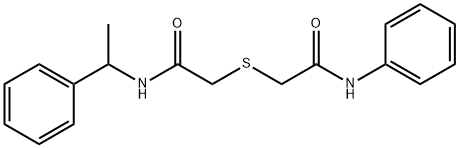 2-[2-oxo-2-(1-phenylethylamino)ethyl]sulfanyl-N-phenylacetamide Struktur