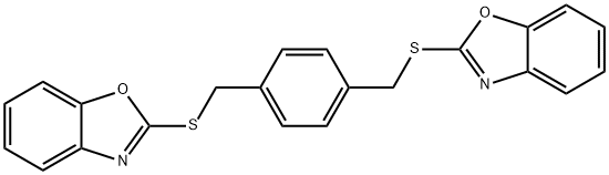 2-[[4-(1,3-benzoxazol-2-ylsulfanylmethyl)phenyl]methylsulfanyl]-1,3-benzoxazole Struktur