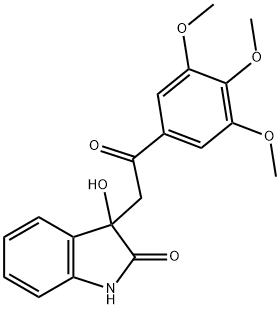 3-hydroxy-3-[2-oxo-2-(3,4,5-trimethoxyphenyl)ethyl]-1H-indol-2-one Struktur