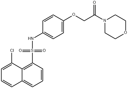 8-chloro-N-[4-(2-morpholin-4-yl-2-oxoethoxy)phenyl]naphthalene-1-sulfonamide Struktur