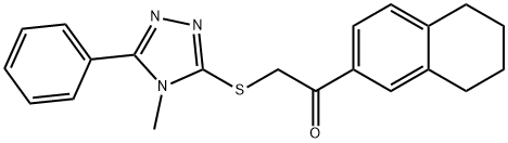 2-[(4-methyl-5-phenyl-1,2,4-triazol-3-yl)sulfanyl]-1-(5,6,7,8-tetrahydronaphthalen-2-yl)ethanone Struktur