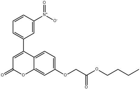 butyl 2-[4-(3-nitrophenyl)-2-oxochromen-7-yl]oxyacetate Struktur