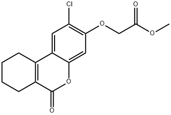 methyl 2-[(2-chloro-6-oxo-7,8,9,10-tetrahydrobenzo[c]chromen-3-yl)oxy]acetate Struktur