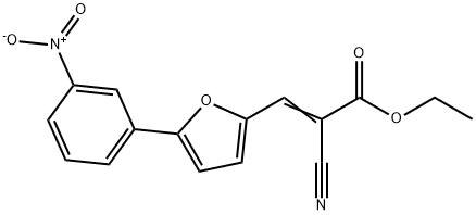 ethyl (E)-2-cyano-3-[5-(3-nitrophenyl)furan-2-yl]prop-2-enoate Struktur