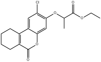 ethyl 2-[(2-chloro-6-oxo-7,8,9,10-tetrahydrobenzo[c]chromen-3-yl)oxy]propanoate Struktur