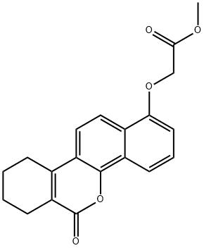 methyl 2-[(6-oxo-7,8,9,10-tetrahydronaphtho[1,2-c]isochromen-1-yl)oxy]acetate Struktur