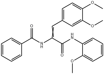 N-[(Z)-1-(3,4-dimethoxyphenyl)-3-(2-methoxyanilino)-3-oxoprop-1-en-2-yl]benzamide Struktur