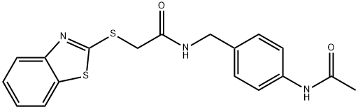 N-[(4-acetamidophenyl)methyl]-2-(1,3-benzothiazol-2-ylsulfanyl)acetamide Struktur