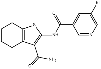 5-bromo-N-(3-carbamoyl-4,5,6,7-tetrahydro-1-benzothiophen-2-yl)pyridine-3-carboxamide Struktur