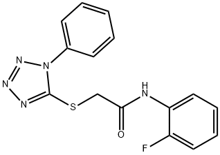 N-(2-fluorophenyl)-2-(1-phenyltetrazol-5-yl)sulfanylacetamide Struktur