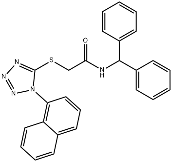 N-benzhydryl-2-(1-naphthalen-1-yltetrazol-5-yl)sulfanylacetamide Struktur