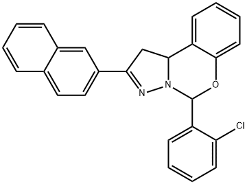 5-(2-chlorophenyl)-2-naphthalen-2-yl-5,10b-dihydro-1H-pyrazolo[1,5-c][1,3]benzoxazine Struktur