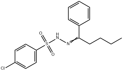 4-chloro-N-[(E)-1-phenylpentylideneamino]benzenesulfonamide Struktur