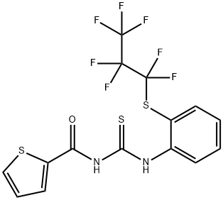 N-[[2-(1,1,2,2,3,3,3-heptafluoropropylsulfanyl)phenyl]carbamothioyl]thiophene-2-carboxamide Struktur