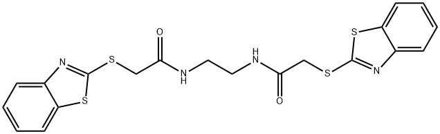 2-(1,3-benzothiazol-2-ylsulfanyl)-N-[2-[[2-(1,3-benzothiazol-2-ylsulfanyl)acetyl]amino]ethyl]acetamide Struktur