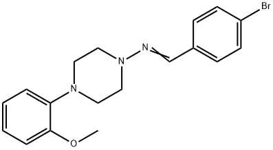 (E)-1-(4-bromophenyl)-N-[4-(2-methoxyphenyl)piperazin-1-yl]methanimine Struktur