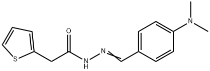 N-[(E)-[4-(dimethylamino)phenyl]methylideneamino]-2-thiophen-2-ylacetamide Struktur