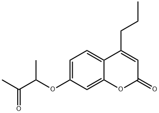 7-(3-oxobutan-2-yloxy)-4-propylchromen-2-one Struktur