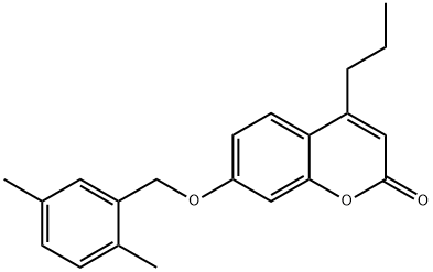 7-[(2,5-dimethylphenyl)methoxy]-4-propylchromen-2-one Struktur