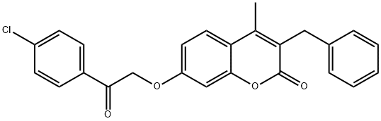 3-benzyl-7-[2-(4-chlorophenyl)-2-oxoethoxy]-4-methylchromen-2-one Struktur