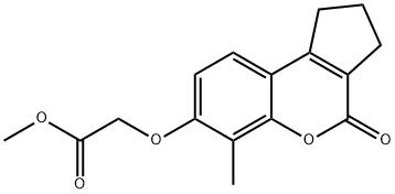 methyl 2-[(6-methyl-4-oxo-2,3-dihydro-1H-cyclopenta[c]chromen-7-yl)oxy]acetate Struktur