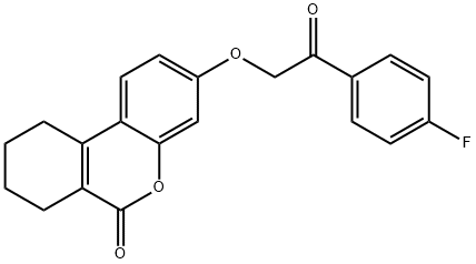 3-[2-(4-fluorophenyl)-2-oxoethoxy]-7,8,9,10-tetrahydrobenzo[c]chromen-6-one Struktur