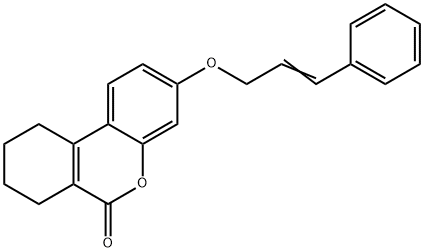 3-[(E)-3-phenylprop-2-enoxy]-7,8,9,10-tetrahydrobenzo[c]chromen-6-one Struktur