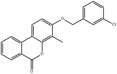 3-[(3-chlorophenyl)methoxy]-4-methylbenzo[c]chromen-6-one Struktur