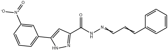 3-(3-nitrophenyl)-N-[(E)-[(E)-3-phenylprop-2-enylidene]amino]-1H-pyrazole-5-carboxamide Struktur