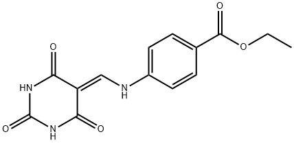 ethyl 4-[(2,4,6-trioxo-1,3-diazinan-5-ylidene)methylamino]benzoate Struktur