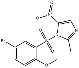 1-(5-bromo-2-methoxyphenyl)sulfonyl-2-methyl-5-nitroimidazole Struktur