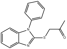 1-(1-phenylbenzimidazol-2-yl)sulfanylpropan-2-one Struktur