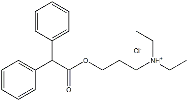 3-(2,2-diphenylacetyl)oxypropyl-diethylazanium chloride Struktur