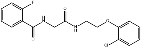 N-[2-[2-(2-chlorophenoxy)ethylamino]-2-oxoethyl]-2-fluorobenzamide Struktur