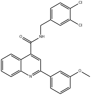 N-[(3,4-dichlorophenyl)methyl]-2-(3-methoxyphenyl)quinoline-4-carboxamide Struktur