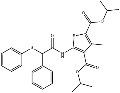 dipropan-2-yl 3-methyl-5-[(2-phenyl-2-phenylsulfanylacetyl)amino]thiophene-2,4-dicarboxylate Struktur