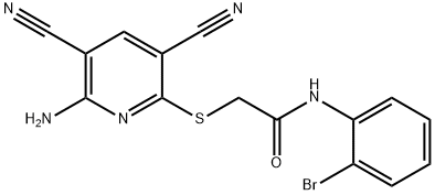 2-(6-amino-3,5-dicyanopyridin-2-yl)sulfanyl-N-(2-bromophenyl)acetamide Struktur