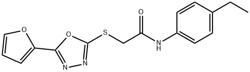 N-(4-ethylphenyl)-2-[[5-(furan-2-yl)-1,3,4-oxadiazol-2-yl]sulfanyl]acetamide Struktur