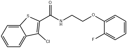 3-chloro-N-[2-(2-fluorophenoxy)ethyl]-1-benzothiophene-2-carboxamide Struktur