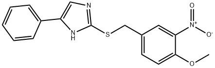 2-[(4-methoxy-3-nitrophenyl)methylsulfanyl]-5-phenyl-1H-imidazole Struktur