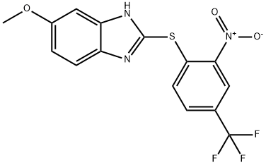 6-methoxy-2-[2-nitro-4-(trifluoromethyl)phenyl]sulfanyl-1H-benzimidazole Struktur