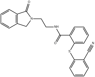 2-(2-cyanophenyl)sulfanyl-N-[2-(3-oxo-1H-isoindol-2-yl)ethyl]benzamide Struktur