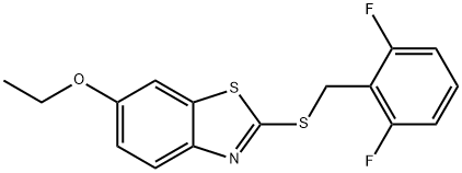 2-[(2,6-difluorophenyl)methylsulfanyl]-6-ethoxy-1,3-benzothiazole Struktur