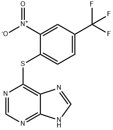 6-[2-nitro-4-(trifluoromethyl)phenyl]sulfanyl-7H-purine Struktur